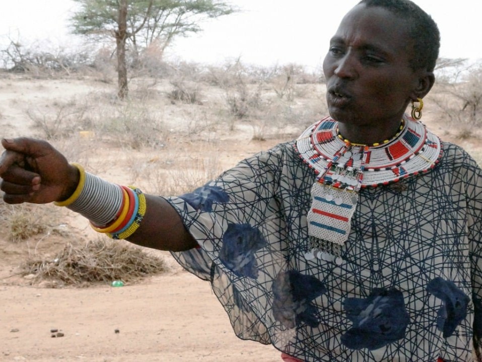 Woman in drought conditions