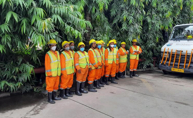 Trabajadoras de saneamiento capacitadas en Patna, India.