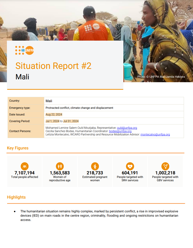 Mali Situation Report #2 - 22 August 2024