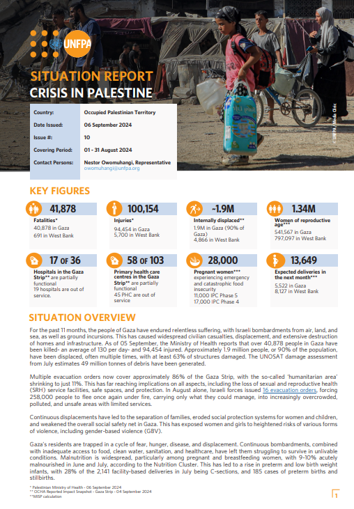 UNFPA Palestine Situation Report #10 - 31 August 2024