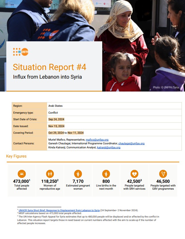 Influx from Lebanon into Syria - November Situation Report #4