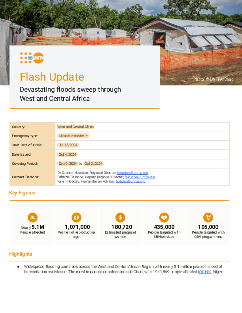 Flash Update #2: Devastating floods sweep through West and Central Africa 