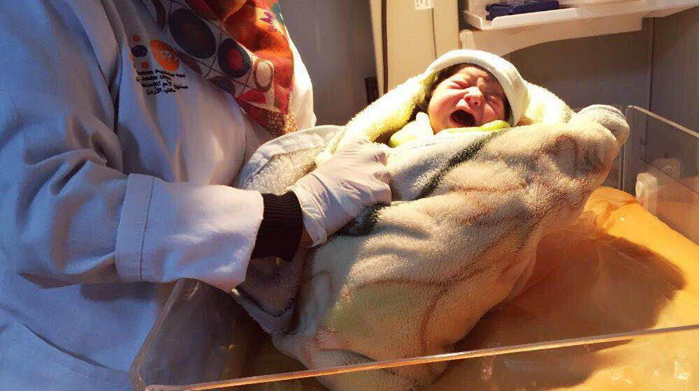 En 2016, Rima era la 5000.a criatura nacida en una clínica para refugiados en Jordania apoyada por el UNFPA. © UNFPA Jordania