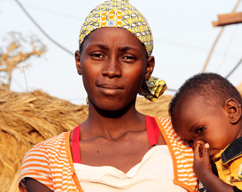 A young mother and her son.