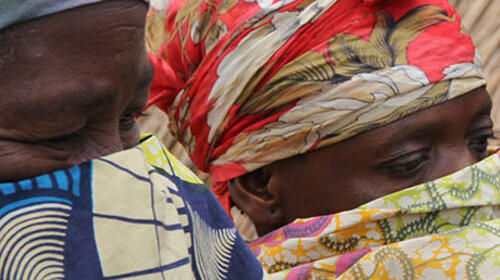 Women who have endured gender-based violence receive counselling and other forms of support in a displacement camp in Katanga Province, Democratic Republic of the Congo. Photo credit: OCHA/Gemma Cortes